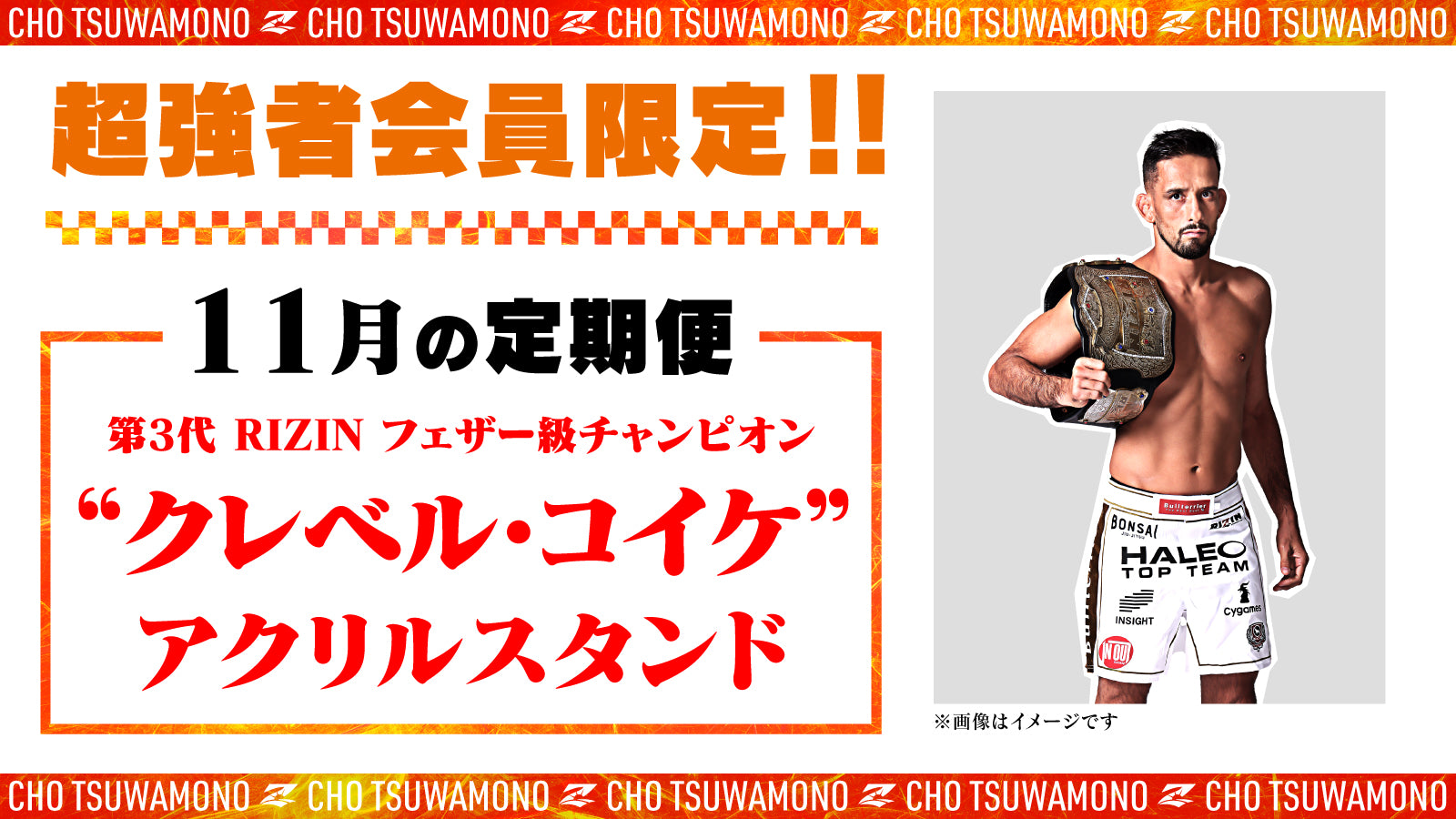 11月は「クレベル・コイケ アクリルスタンド」と「RIZIN.39選手カード